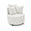 Silla Puff Redonda Tapizada en Poli¨¦s