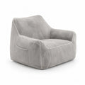 Silla de Saco de Terciopelo Gris con Bolsil