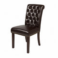 Silla de Comedor de Cuero Sint¨¦tico Marr¨®n con Patas