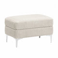 Reposapi¨¦s de tela de pana beige con patas de met