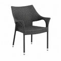 Silla de rat¨¢n sint¨¦tico negro con patas d