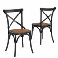 Conjunto de 2 Sillas de Metal Negro con Asient